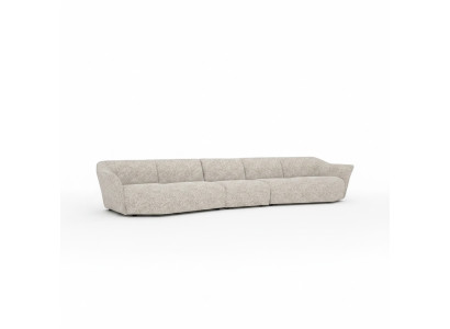 Fünfsitzer Sofa Couch 440cm Wohnzimmer Weiß Einrichtung Textil Polstermöbel
