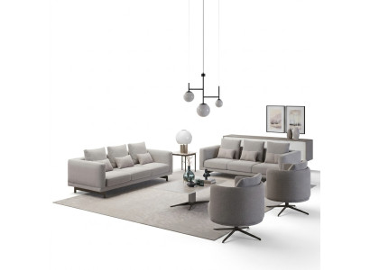 Polstermöbel Komplett 2x Sofa Dreisitzer Couch Wohnzimmer Sessel Polster Stoff