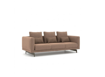 Obývací pokoj Hnědá Třímístná pohovka Luxusní čalouněný nábytek Design Textilie