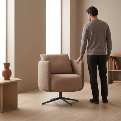 Luxus Textil Sessel Wohnzimmer Neu Möbel Design Modern Polstermöbel