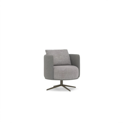 Luxus Grau Sessel Wohnzimmer Polstermöbel Modern Design Neu Polster Stoff Textil