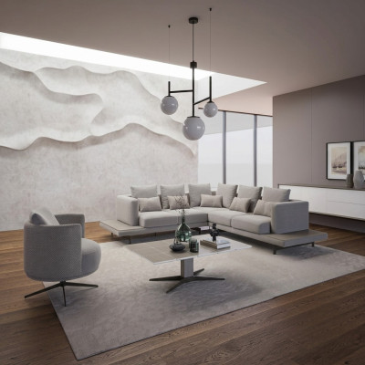 Designová rohová sedací souprava L-tvaru Luxus obývací pokoj křeslo nábytek stůl