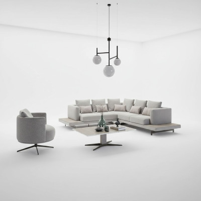 Designová rohová sedací souprava L-tvaru Luxus obývací pokoj křeslo nábytek stůl
