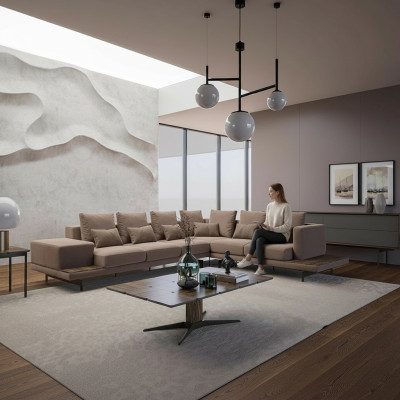 Wohnzimmer Ecksofa L-Form Designer Luxus Garnitur Einrichtung Couchtisch Neu