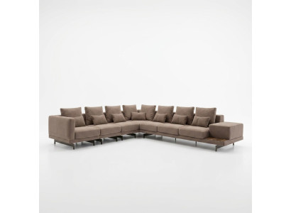 Luxus Designer Komplett Sofa Couch L-Form Einrichtung Holz Couchtisch Neu