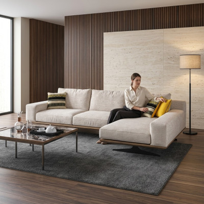 Designer Luxus textilní rohová sedací souprava do obývacího pokoje L-tvar 2x konferenční stolek zařízení