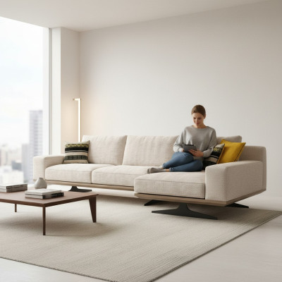 Ecksofa Designer Sofa L-Form Garnitur Couch Wohnzimmer Polster Textil Neu