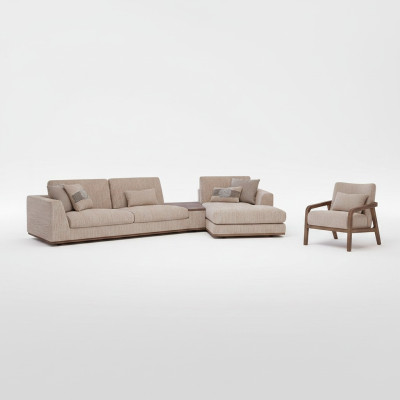 Designer Beige Sofas L-Form Polstermöbel Ecksofa Neu Luxus Sessel Wohnzimmer