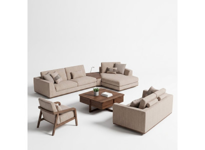 Luxus Sofagarnitur Ecksofa L-Form Zweisitzer Sofa Luxus Sessel Polstermöbel