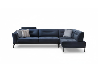 Eck Garnitur Obývací Pokoj Modrá L-Forma Látka Sofa Moderní Design