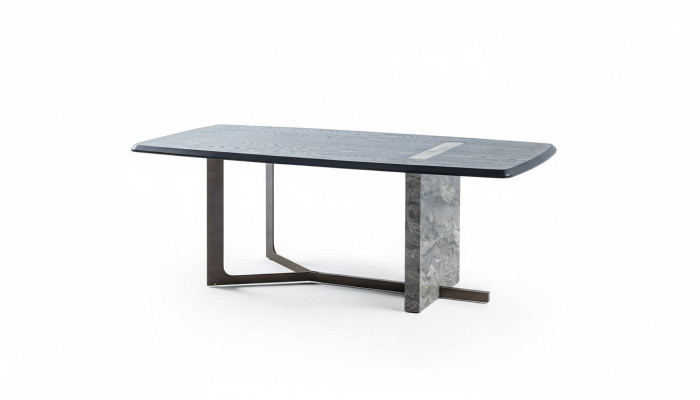 Modern Rechteckig Esszimmer Esstisch Grau Holz Luxus Design Tisch