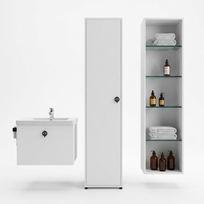 Koupelnová skříň Bílá barva Moderní Luxus Obdélníkový Koupelnová skříň Koupelna
