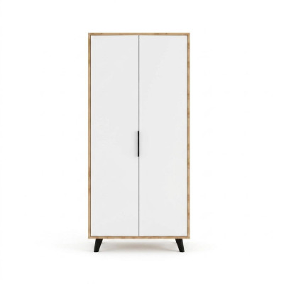 Ložnice Šatník Moderní Design Bílý Hnědý Dvoubarevný Luxus