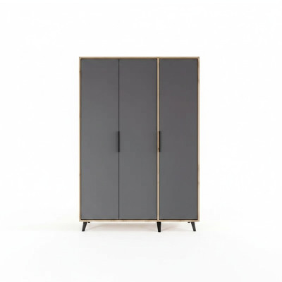 Grau Braun Modern Design Kleiderschrank Rechteckig Schlafzimmer Luxus