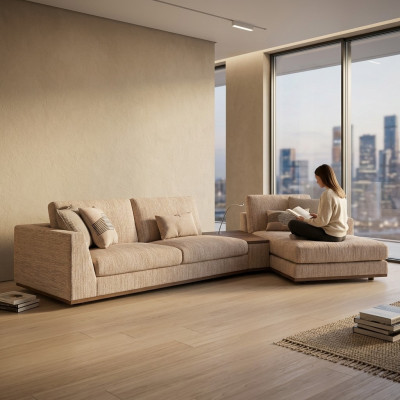 Designerová rohová sedačka L-formátu Luxus Sofa Couch Obývací pokoj Textilní nábytek