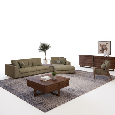 Wohnzimmer Set 2tlg Komplett Ecksofa L-Form Relax Möbel Sessel Modern Textil