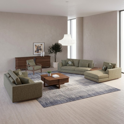 Komplett Sofagarnitur 3tlg Zweisitzer Sofa Relax Ecksofa L-Form Modern Sessel