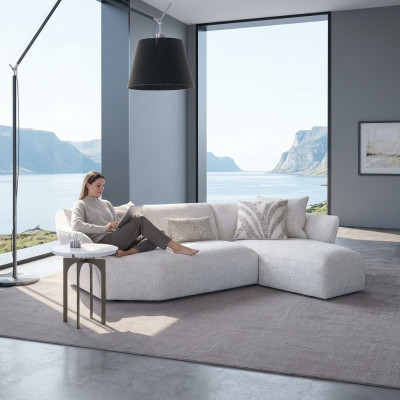 Designer Sofa Couch Weiß Einrichtung Wohnzimmer Ecksofa L-Form Polstermöbel