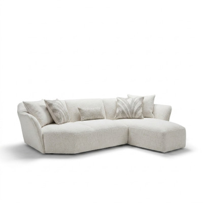 Designer Sofa Couch Weiß Einrichtung Wohnzimmer Ecksofa L-Form Polstermöbel