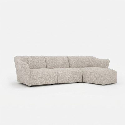 Ecková souprava bílých sedaček L-tvaru designérského moderního obývacího pokoje Nová.