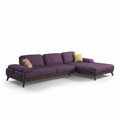 Lila Ecksofa L-Form Wohnzimmer Luxus Couchtisch Einrichtung Neu Garnitur Möbel