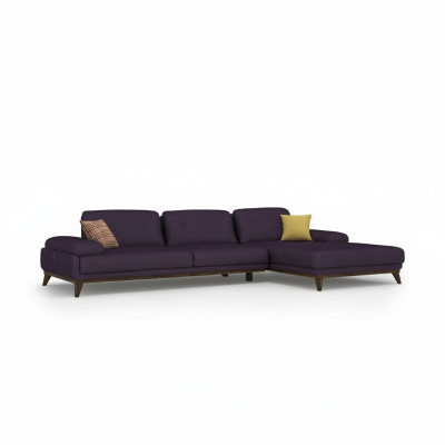 Luxus Eck Garnitur Wohnzimmer Lila Ecksofa L-Form Einrichtung Sofa Couch Neu