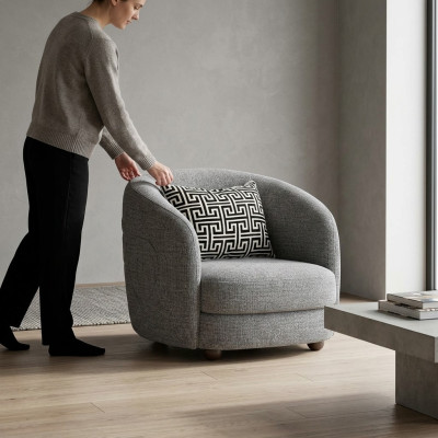 Šedá židle designový nábytek polstrování obývací pokoj Nová židle zařízení