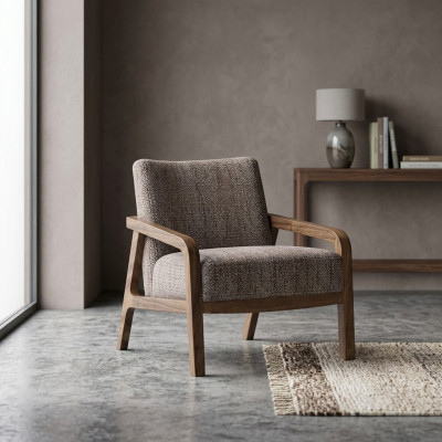 Moderní design křeslo s látkovým potahem pro obývací pokoj. Moderní čalouněný nábytek.