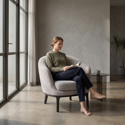 Designer Luxus šedá židle potah pohovka sedadlo Moderní textilní čalouněný nábytek