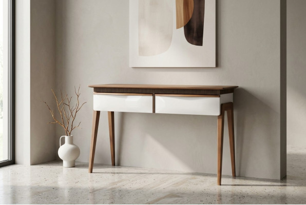 Wohnzimmer Braun Konsolentisch Modern Holz Tisch Konsole Luxus Design