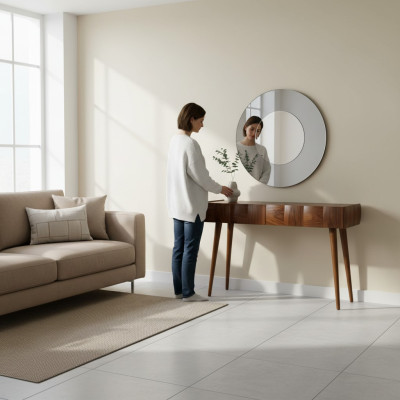 Konsole s konzolovým stolem v moderním luxusním designu pro obývací pokoj