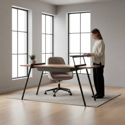 Büromöbel Arbeitstisch Braun Schreibtisch Holz Computertisch Tisch Einrichtung