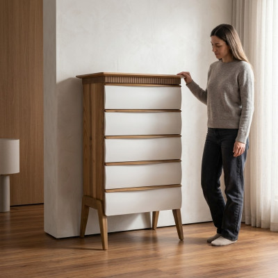 Ložnice Komoda Hnědý Dřevěný nábytek Nový Dřevěná komoda šatník
