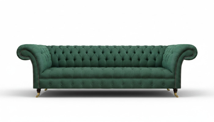 Polstermöbel Luxus Viersitzer Sofa Couch Grün Wohnzimmer Chesterfield