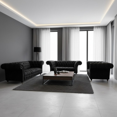 Chesterfield Sofagarnitur 3tlg Komplett Wohnzimmer Sofas Couch Neu Set