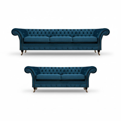 Sofa Chesterfield textilní sofa sedací souprava gauč čalouněný křeslo obývací pokoj