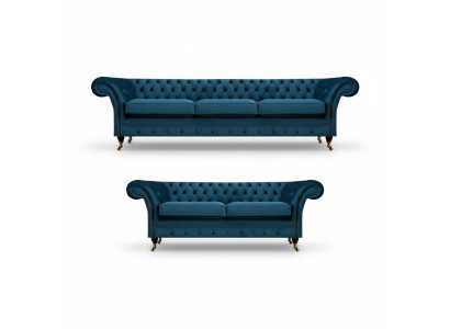 Sofa Chesterfield textilní sofa sedací souprava gauč čalouněný křeslo obývací pokoj