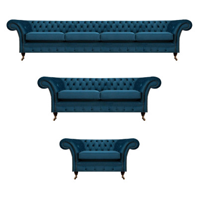 Designer Sofas Set Chesterfield Wohnzimmer Sofagarnitur Couch Polstermöbel 4+2+1