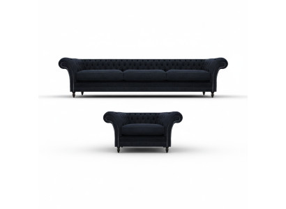 Sofa designová sada trojsedák souprava sedací nábytek nové Chesterfield.