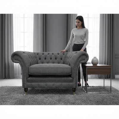 Chesterfield křeslo čalouněný nábytek luxusní textilní nábytek obývací pokoj Chesterfield