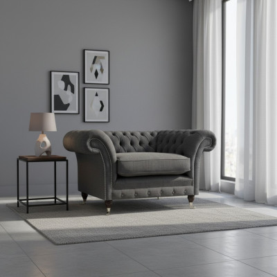 Chesterfield křeslo čalouněný nábytek luxusní textilní nábytek obývací pokoj Chesterfield