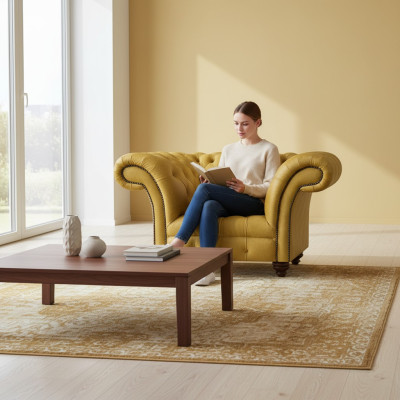 Chesterfield Modern Sessel Luxus Design Wohnzimmer Sitz Möbel Textil Neu