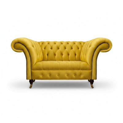 Chesterfield Gelbe Couch Wohnzimmer Polstersofas Designer Zweisitzer