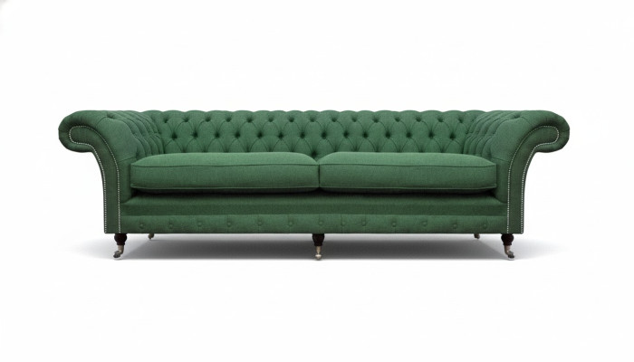 Chesterfield Grüner Zweisitzer Wohnzimmer Luxuriöser Zweisitzer Möbel