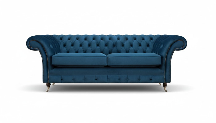 Blaue Wohnzimmer Chesterfield Sitzmöbel Luxus Couchen Designer 2-Sitzer