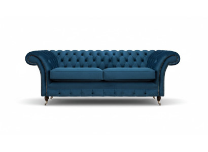 Blaue Wohnzimmer Chesterfield Sitzmöbel Luxus Couchen Designer 2-Sitzer