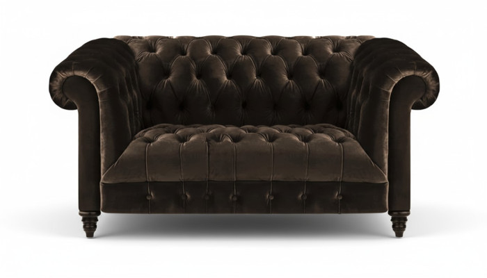 Chesterfield Exklusive Braune Couch Moderner Zweisitzer Polster Möbel