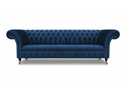 Blaue Chesterfield Polstermöbel Designer Textilcouch Modernes Stoffsofa