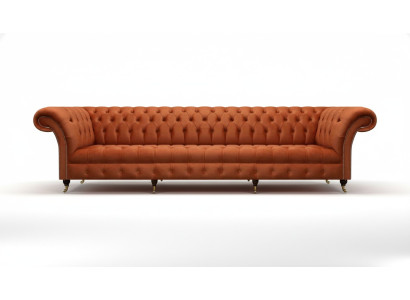 Chesterfield hnědá pohovka designový sedačka obývací pokoj čalouněný nábytek