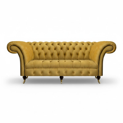 Chesterfield Luxusní Nábytek Třímístná Pohovka Gauč Textil Čalouněná Pohovka Obývací Pokoj